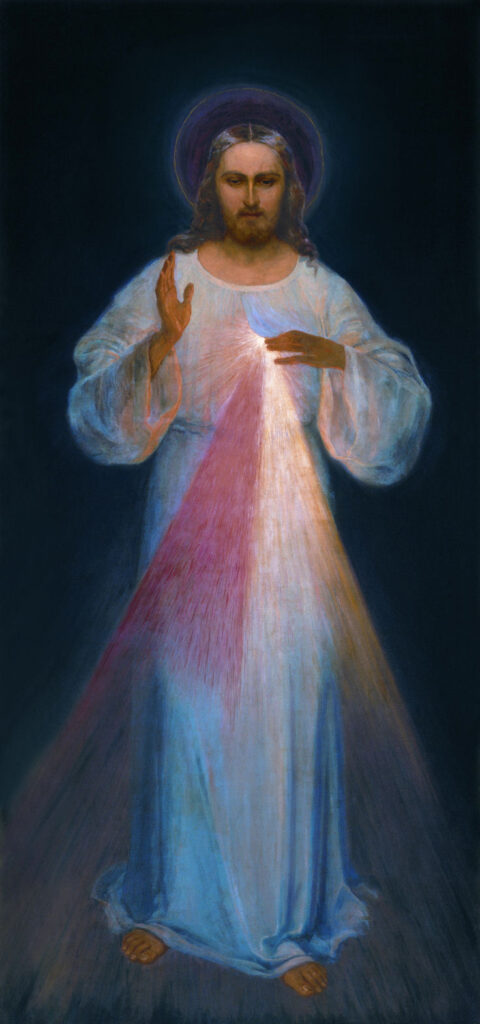 Original Divine Mercy by Eugene Kazimirowski, work of sacred art 